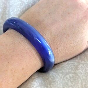 Vintage 70's Iridescent Blue Acrylic Cuff Bracelet